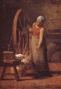 Jean Francois Millet The woman weaving the sweater Spain oil painting artist